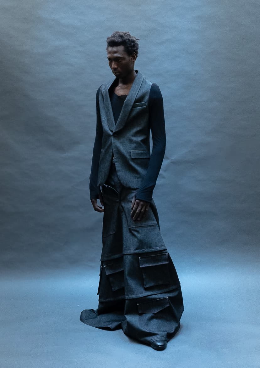 04 — Tuxedo Jacket in Denim by Thelonious Stokes